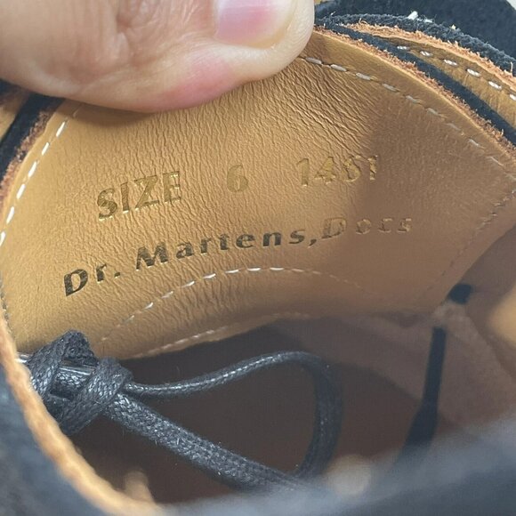 [US 6] DR DOC MARTENS 1461 MADE IN ENGLAND CF Stead Suede Oxfords Shoes Black main image 7